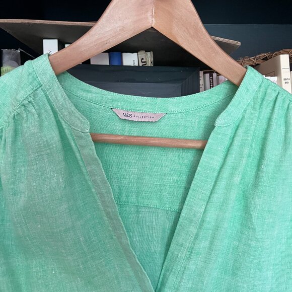 Linen 3/4 sleeve shirt - Picture 2 of 8